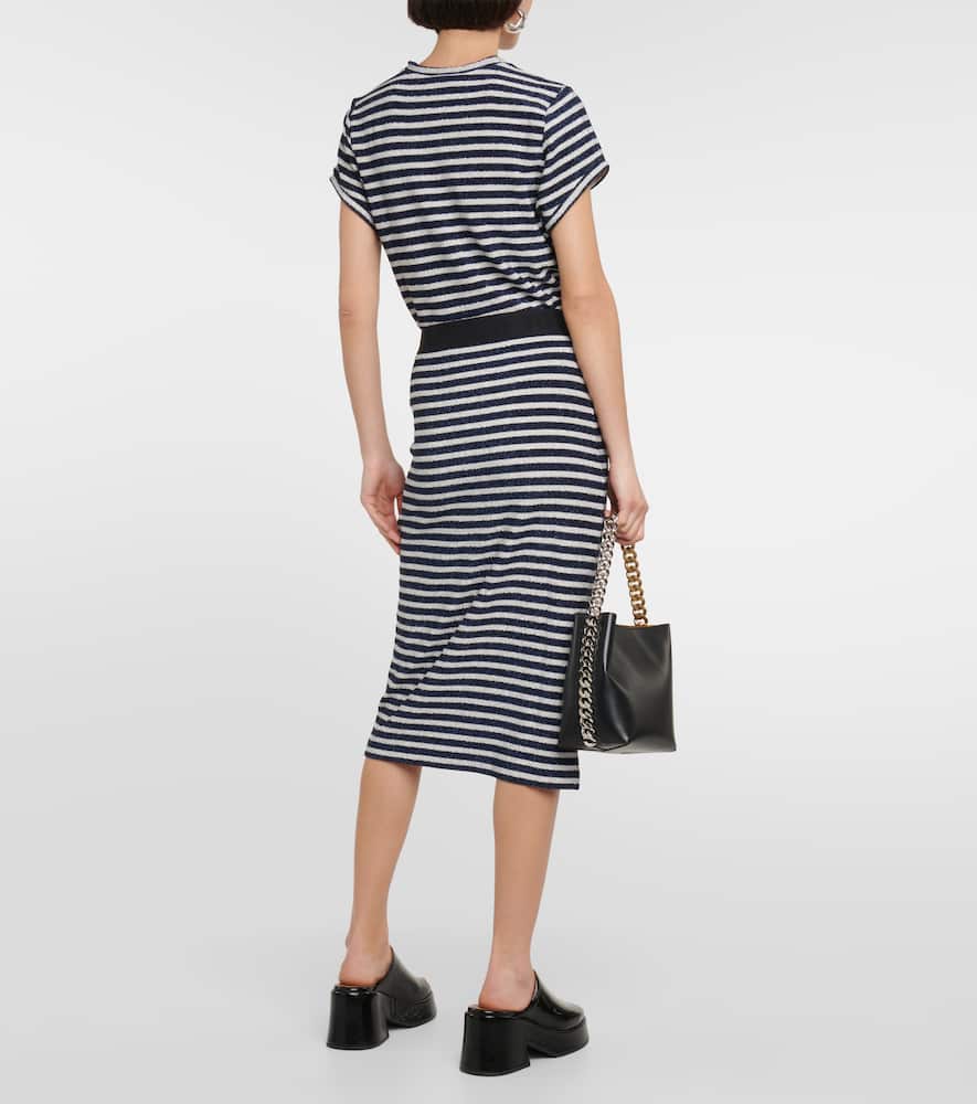 Endless Shimmer striped jersey midi skirt
