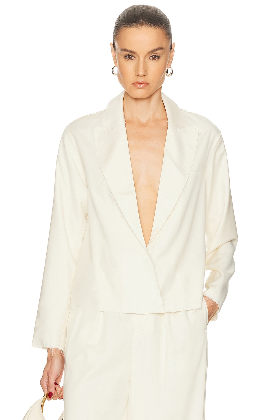 Aya Muse Norel Top in Eggshell - Cream. L also in M
