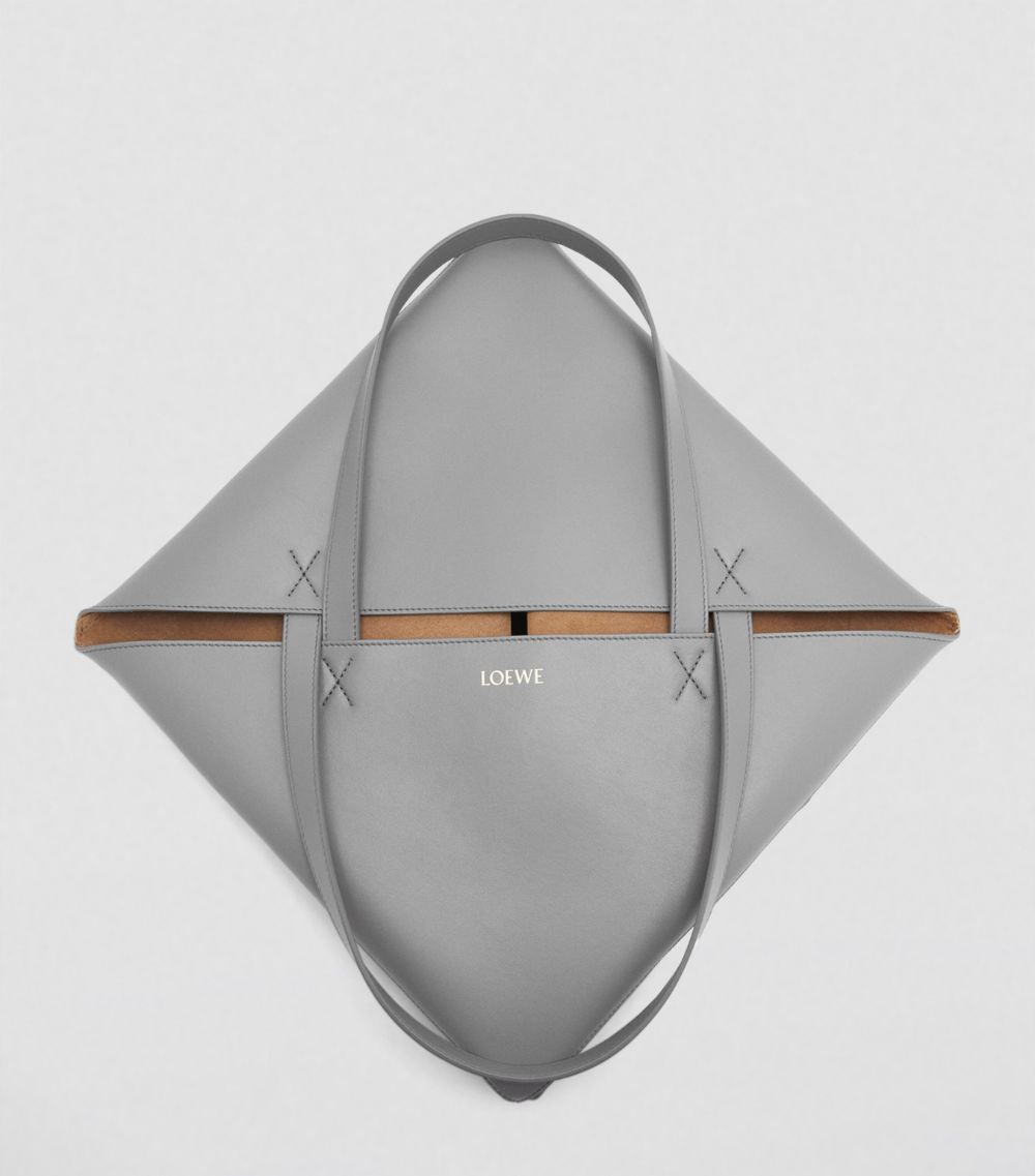 Large Leather Fold Puzzle Tote Bag