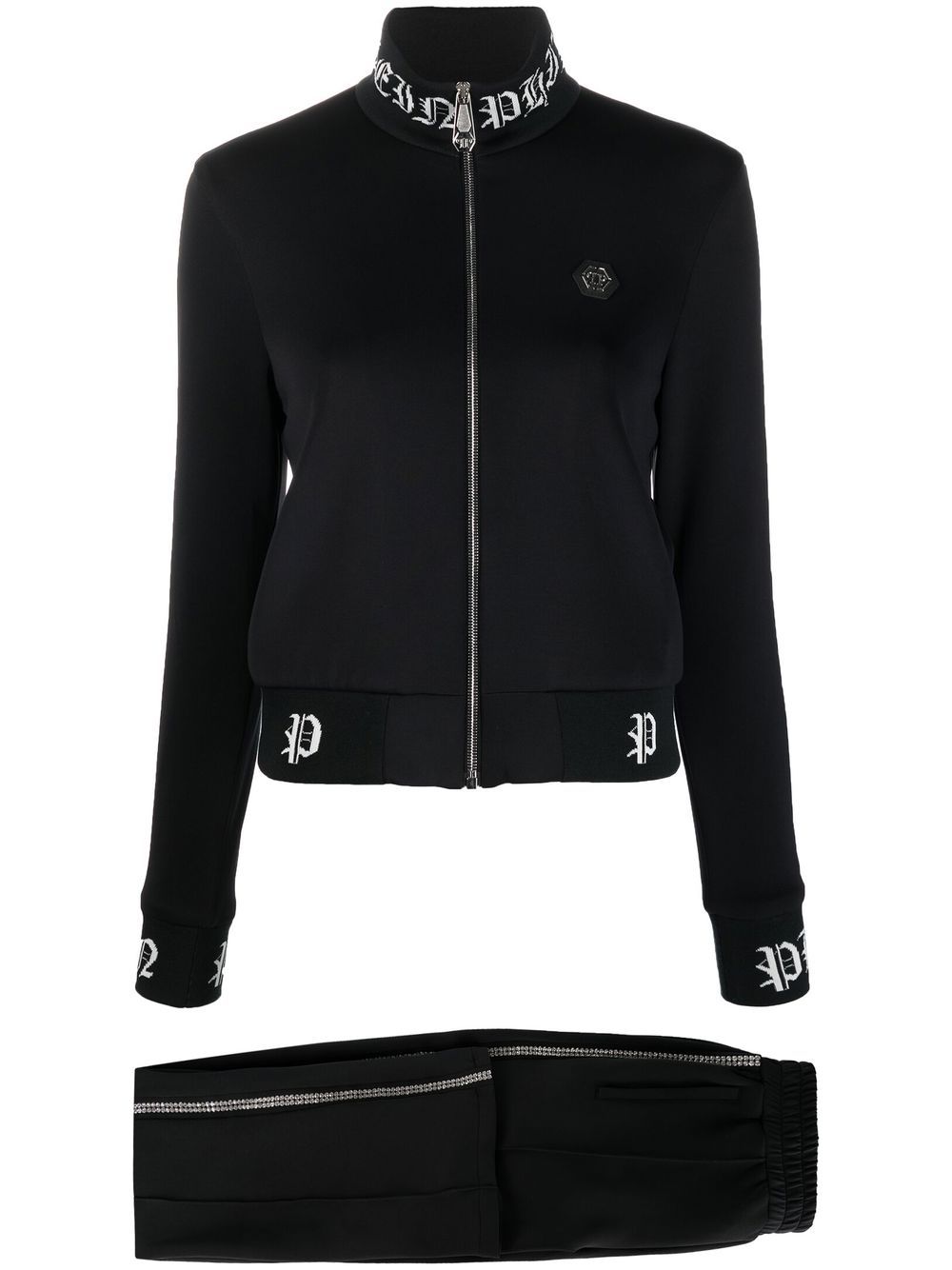 Gothic-logo tracksuit - Black