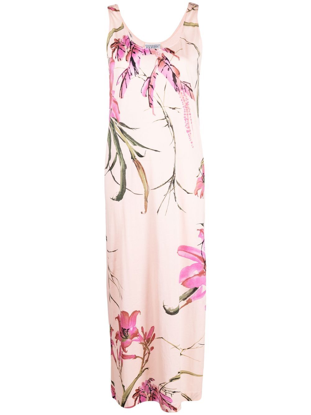 1990s floral silk dress - Pink