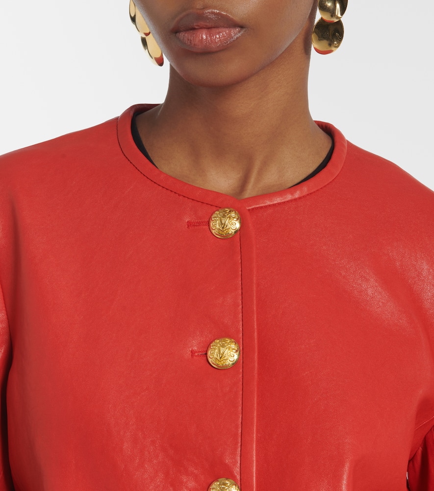 Suz leather-trimmed suede jacket