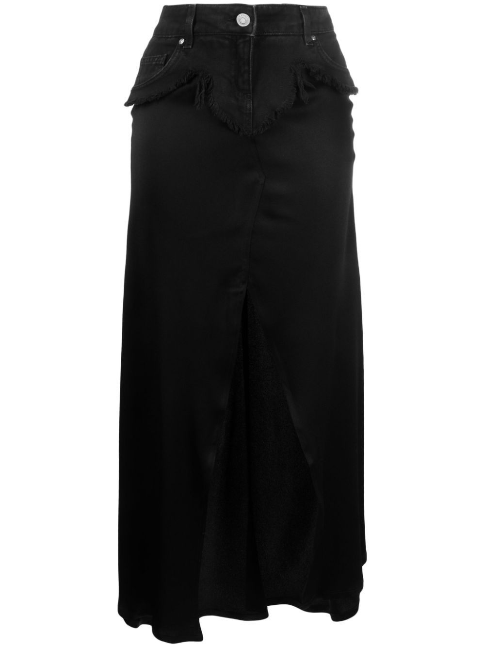 Layered detail ankle-length skirt - Black
