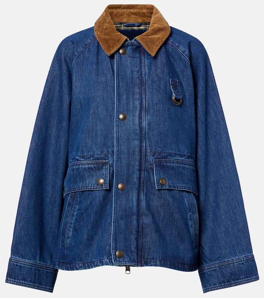 Corduroy-trimmed denim jacket