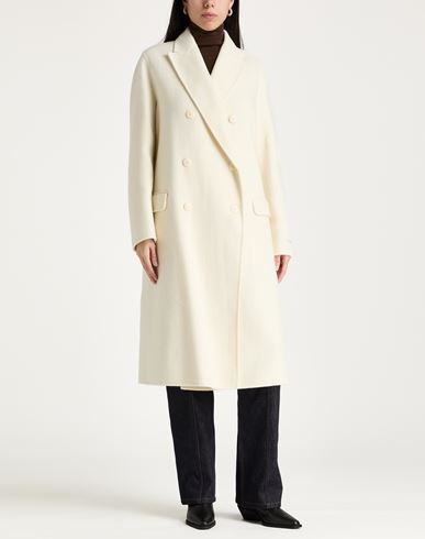 Paltò Woman Coat Ivory Size 8 Wool, Nylon