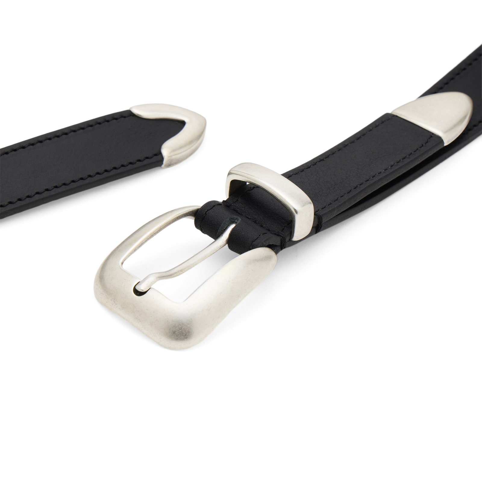 M2475 Double Tip Detail Belt in Black