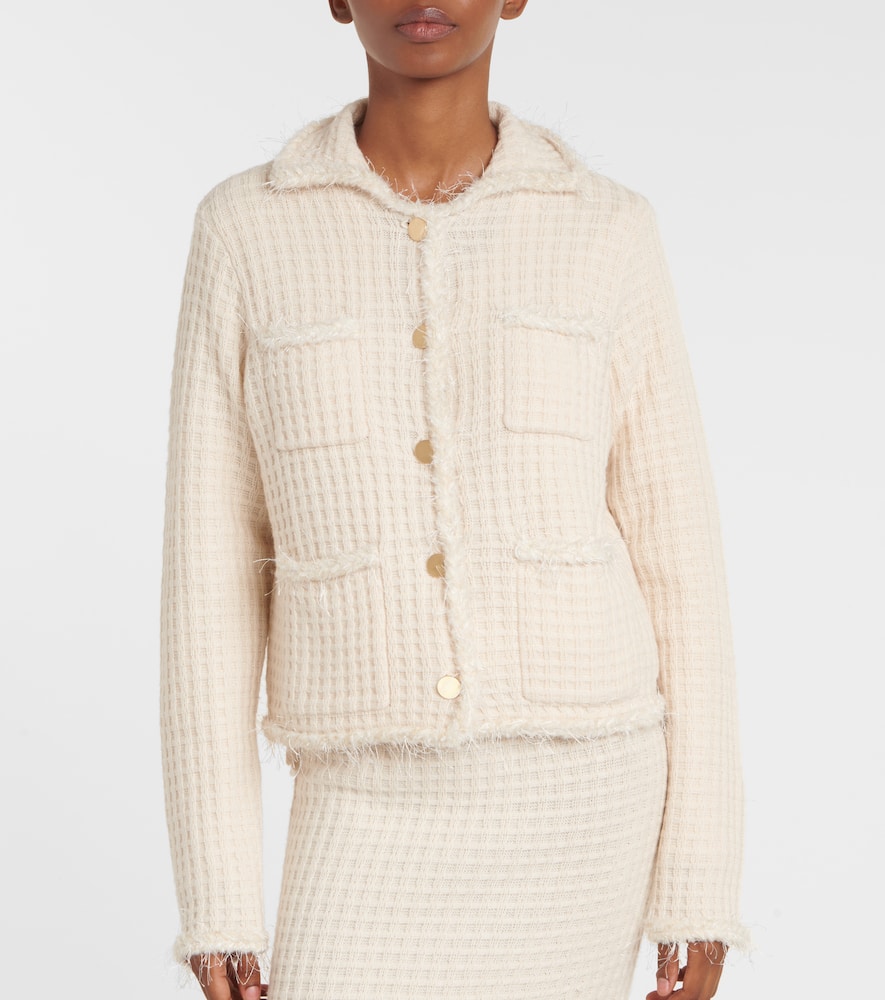 Distressed wool and cashmere cardigan