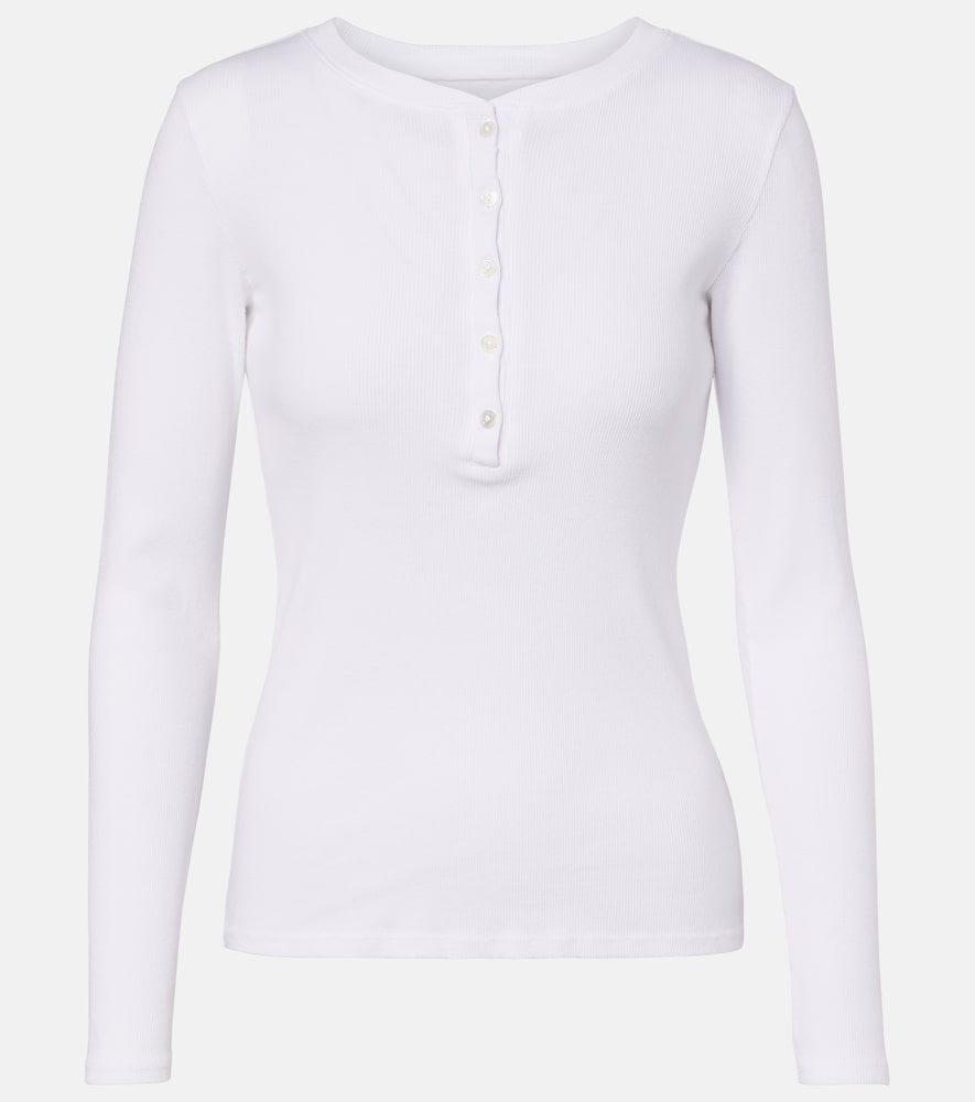 Jordan ribbed-knit cotton Henley shirt