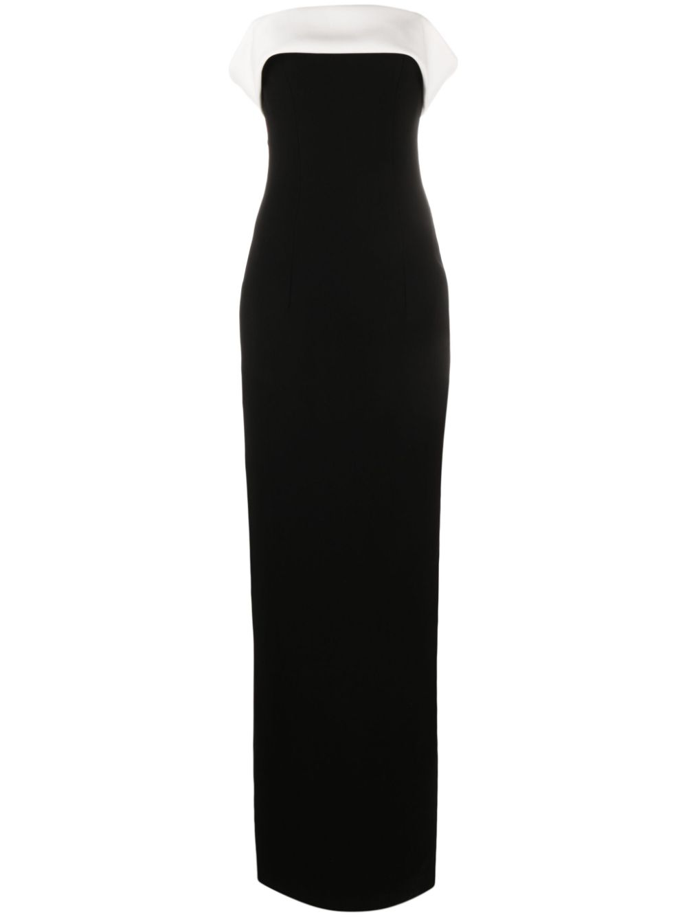 Colour-block off-shoulder maxi dress - Black