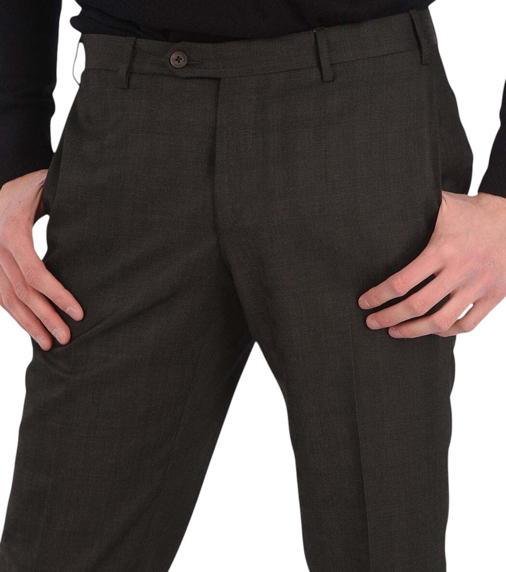 Brown Flat Front Trousers