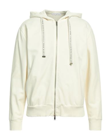 Man Sweatshirt Ivory Size L Cotton, Elastane
