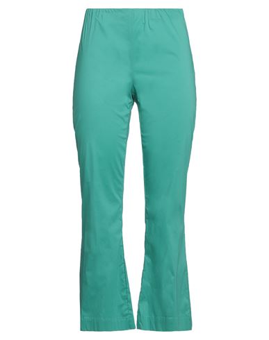 Liviana Conti Woman Pants Emerald green Size 4 Cotton, Polyamide, Elastane