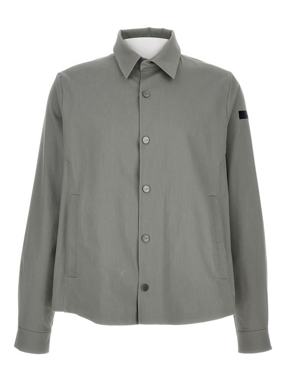 Button-fastening patch-detail shirt jacket - Green