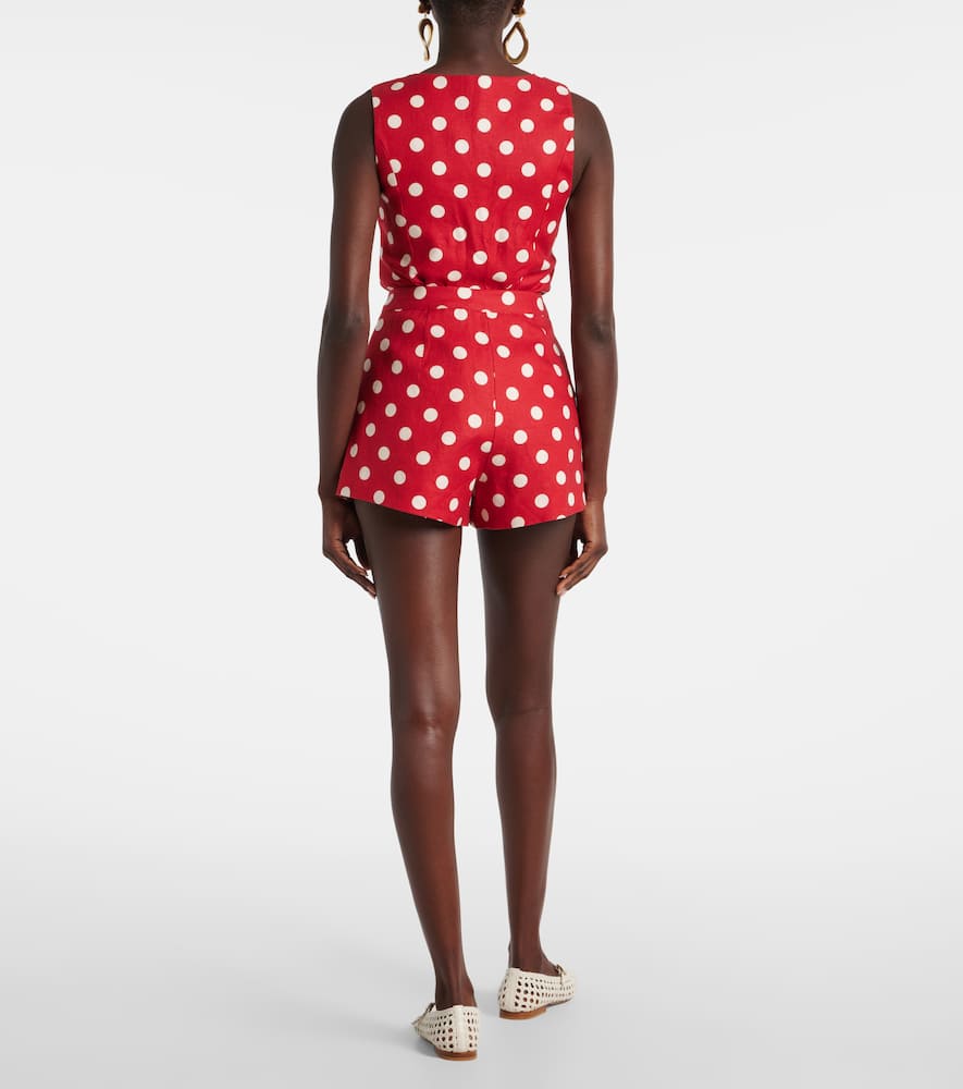 Posse Rosalie polka-dot linen shorts