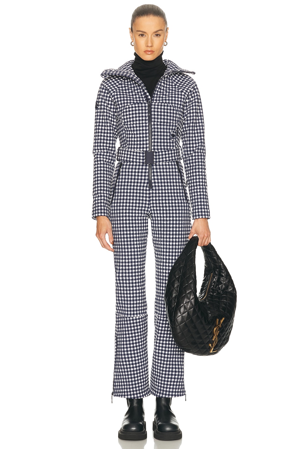 CORDOVA Chatel Ski Suit in Indigo Gingham - Navy,White. S also in