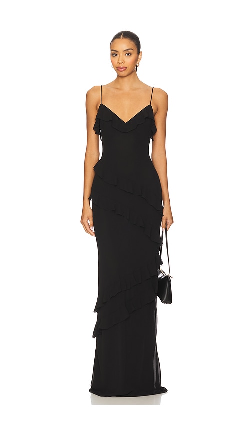 MAJORELLE Aesha Gown in Black. XS. Also in