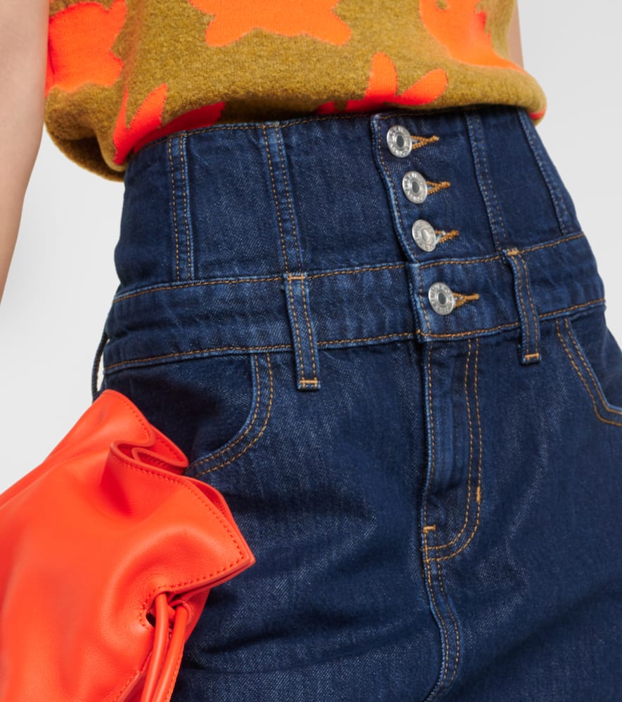 Corset denim high-rise miniskirt