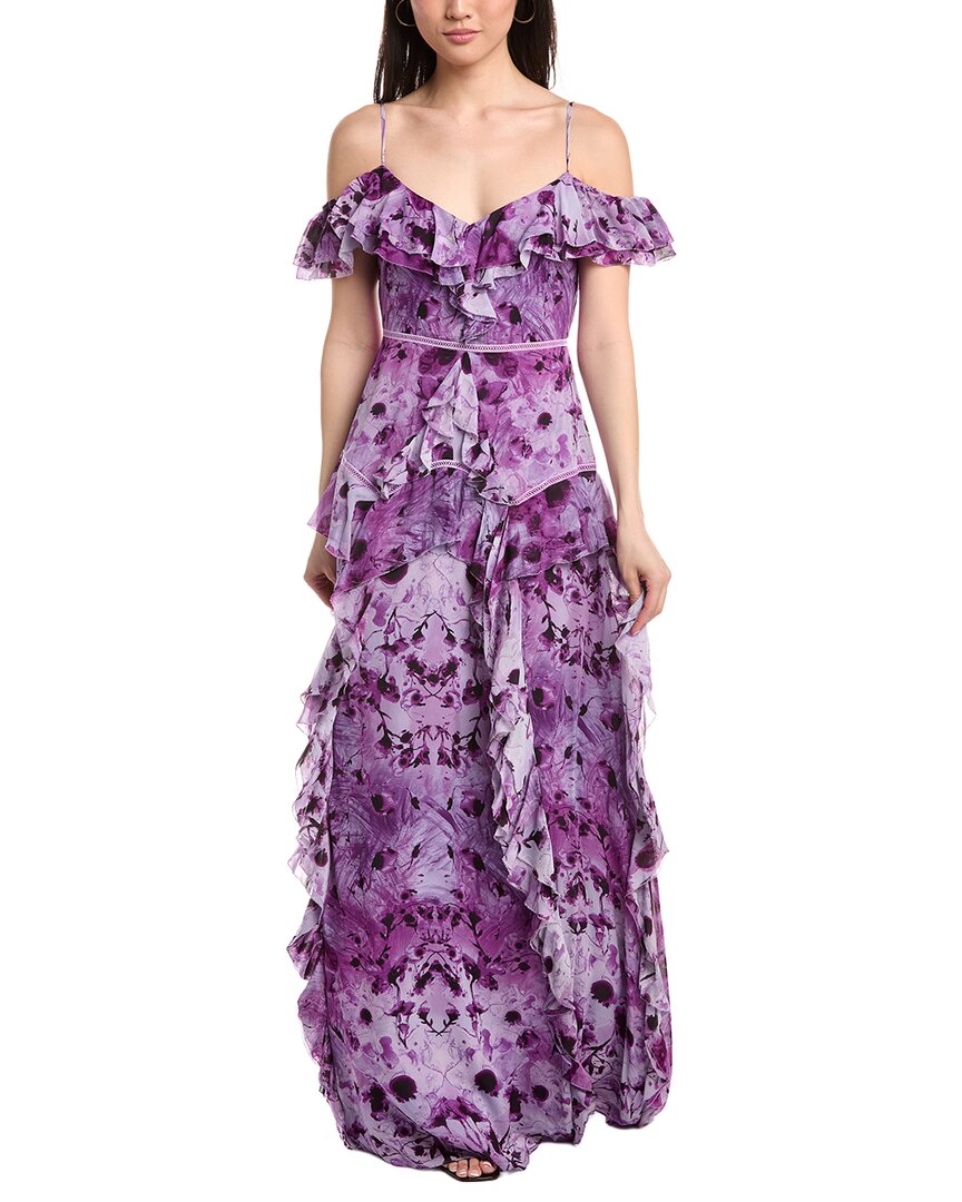 Off-The-Shoulder Ruffled Neckline Gown
