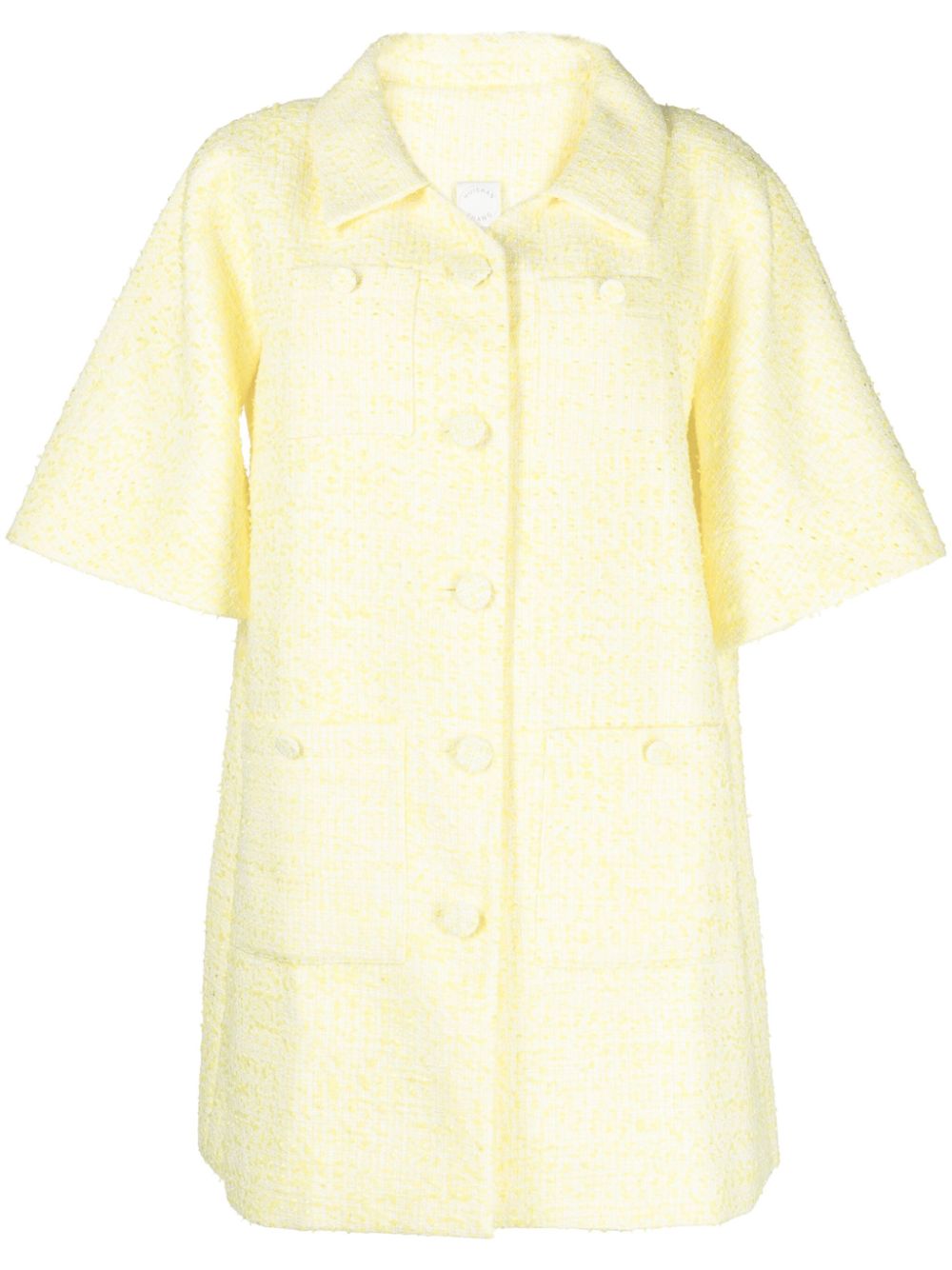 Constantine short-sleeve bouclé coat - Yellow