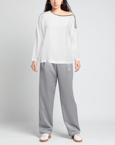 Brunello Cucinelli Woman Top White Size XL Silk, Brass