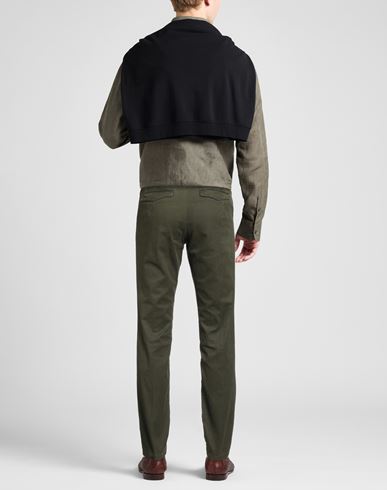 Man Pants Military green Size 36 Cotton, Elastane