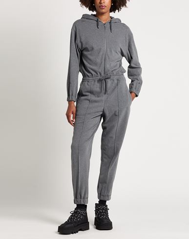 Woman Jumpsuit Grey Size L Cotton, Brass