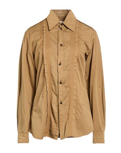 Woman Shirt Camel Size 4 Cotton