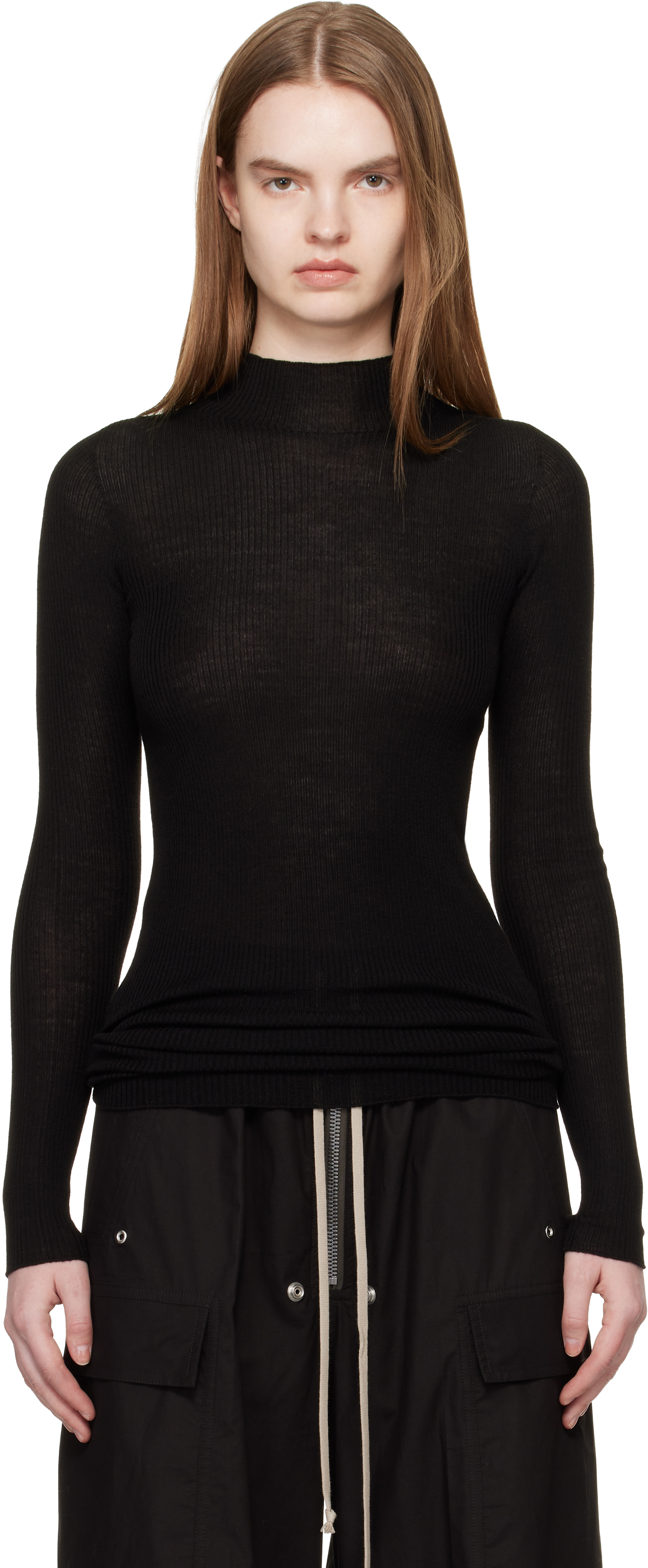 Black Temple LS Turtle Sweater