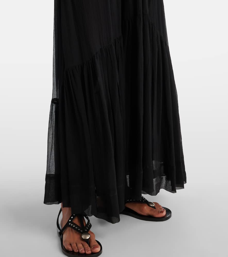 Agathe gathered silk maxi dress