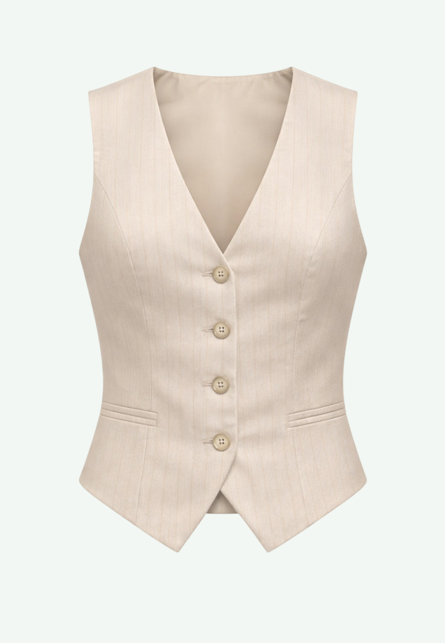 Grey vest woman light beige