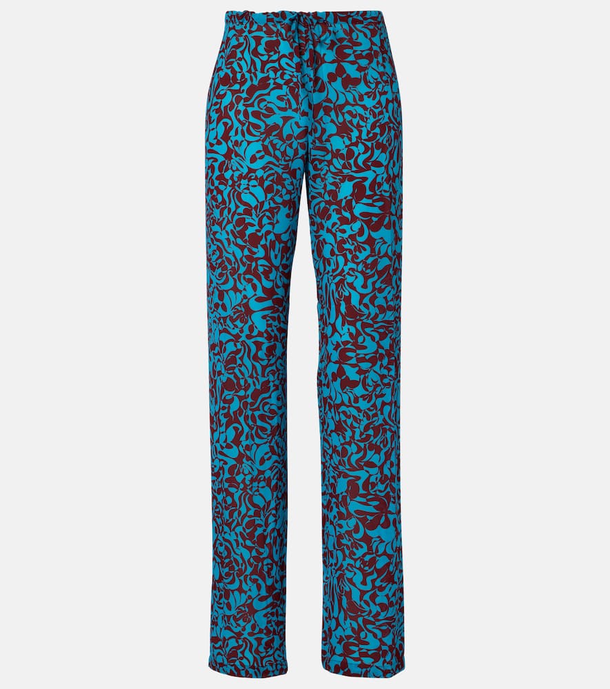Printed wide-leg pants
