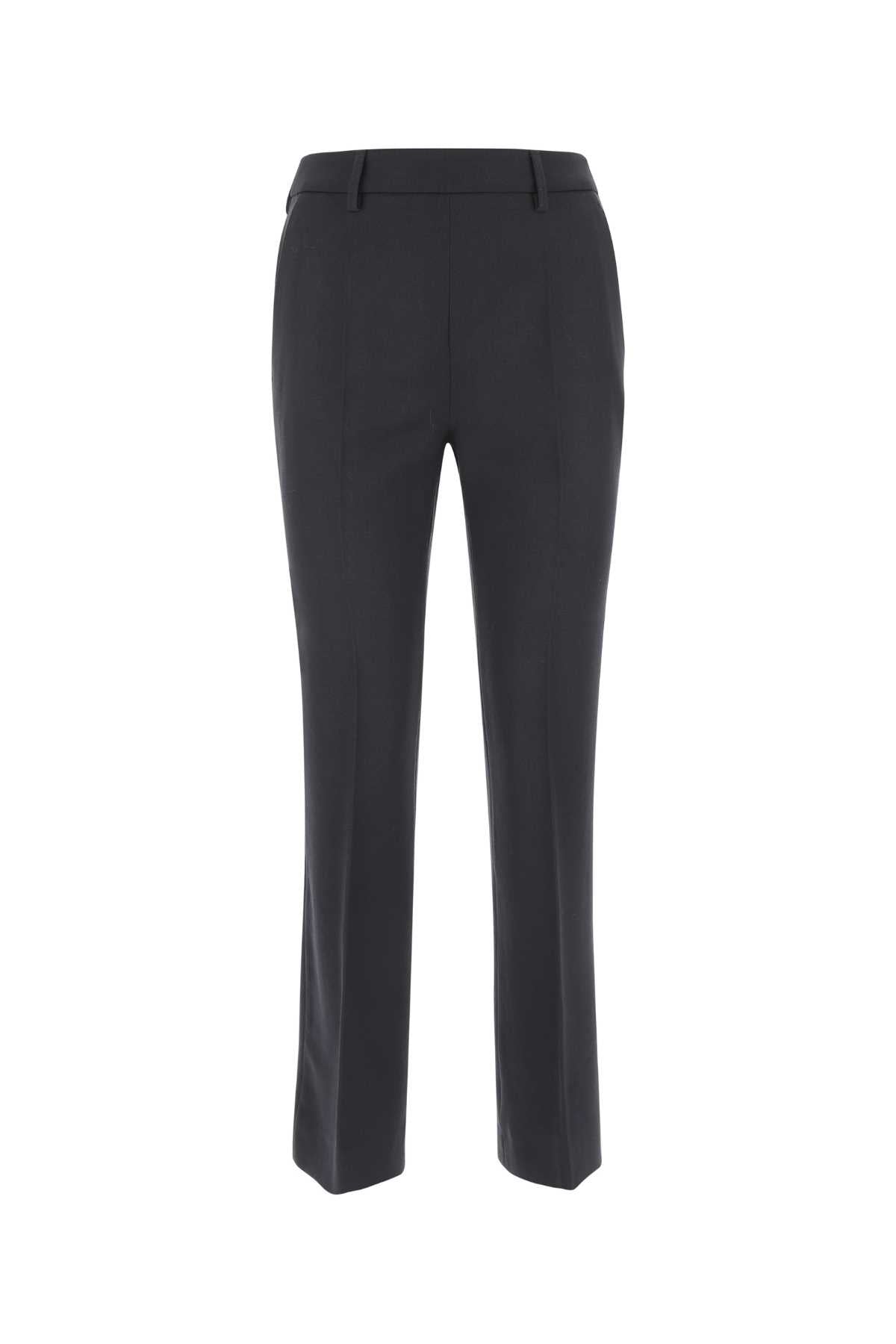 Virgin Wool Cigarette Trousers — Navy