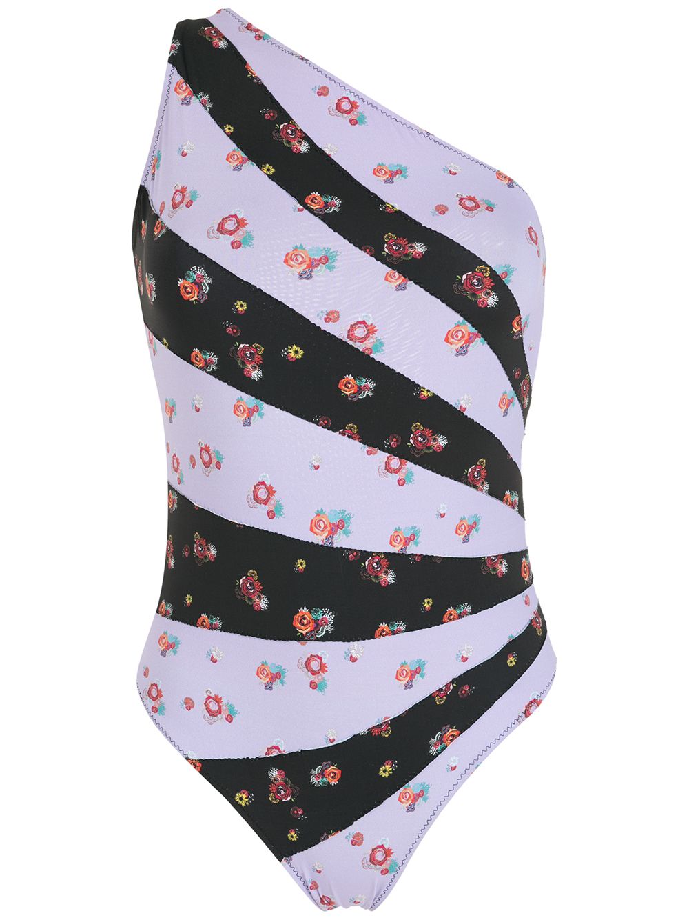 One-shoulder swimsuit - Multicolour