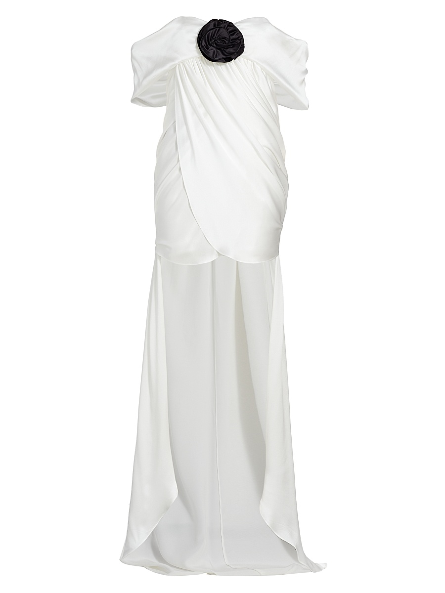 Women's Riley Silk Charmeuse Bridal Dress - Blanc