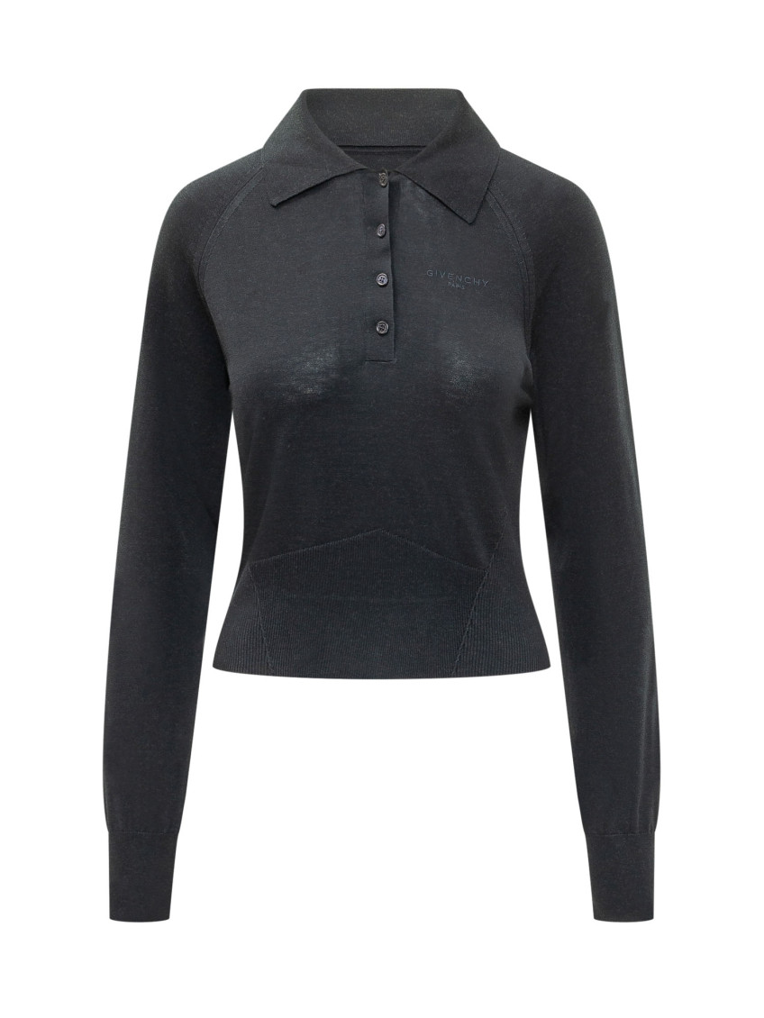 Black Logo Shirt Collar Polo