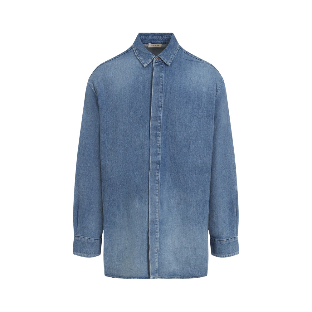 Denim Medium Blue Cotton Shirt