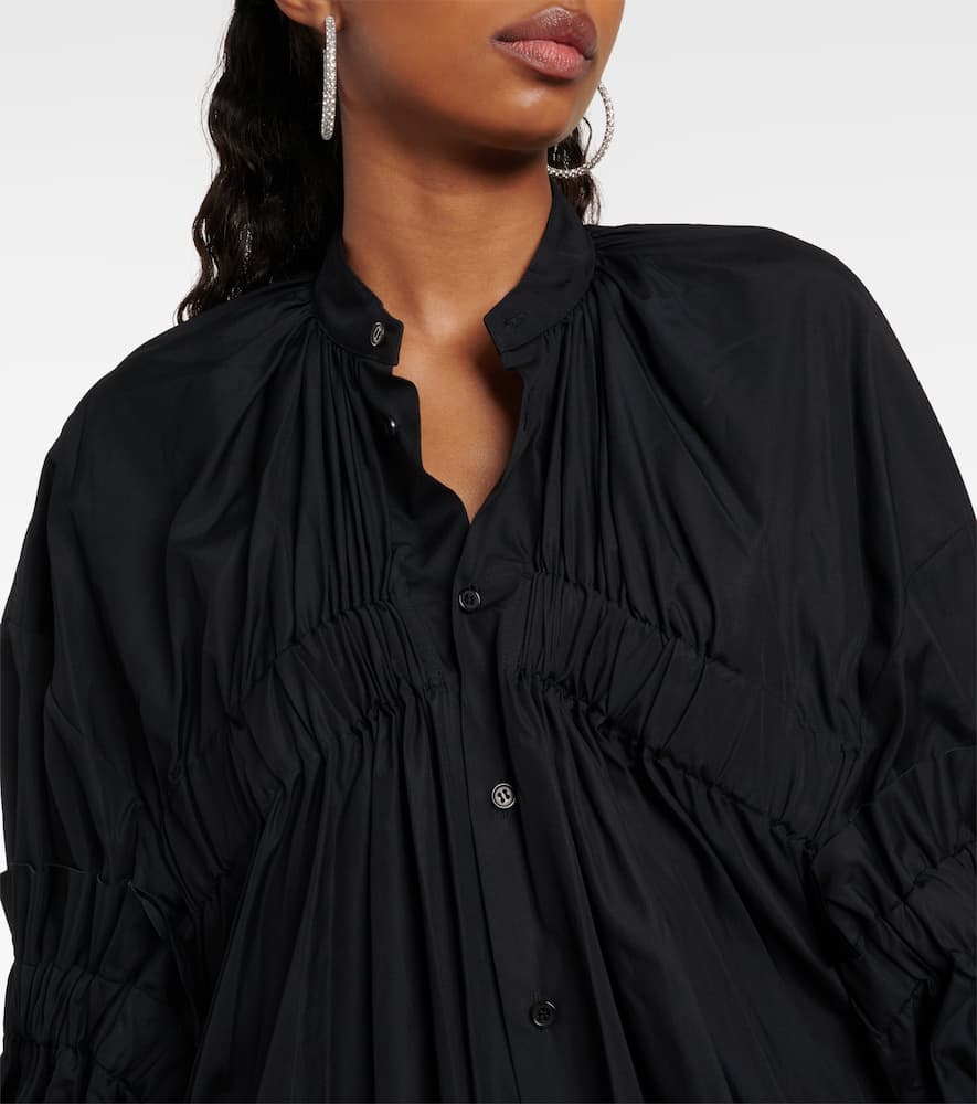 Draped cotton midi dress
