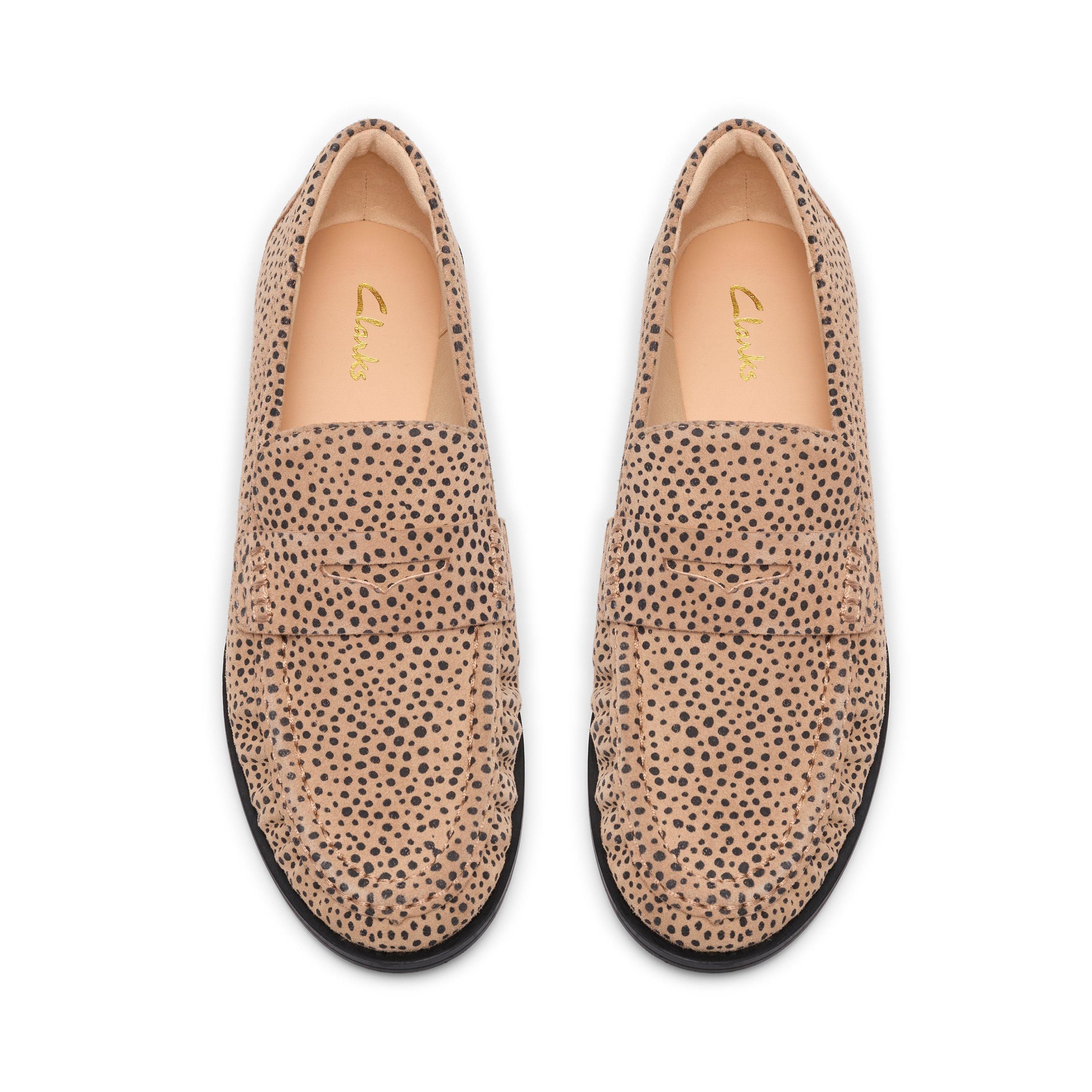 Clarks Women's Alixea Walk Animal Print Loafers, Slip Ons in Brown | : 6/Standard Fit
