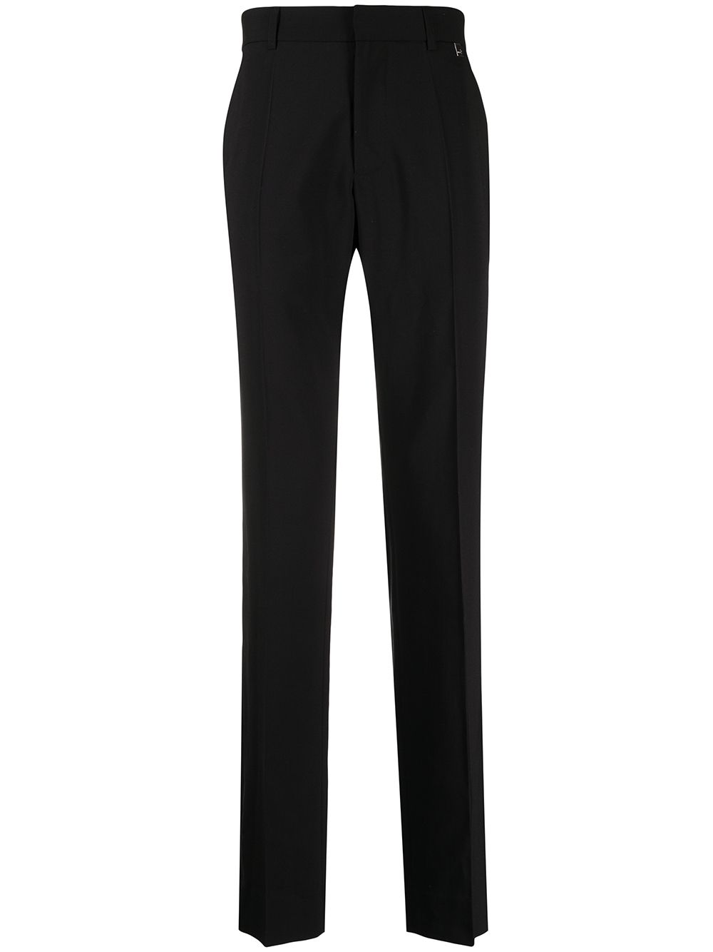 Tailored-cut straight-leg trousers - Black