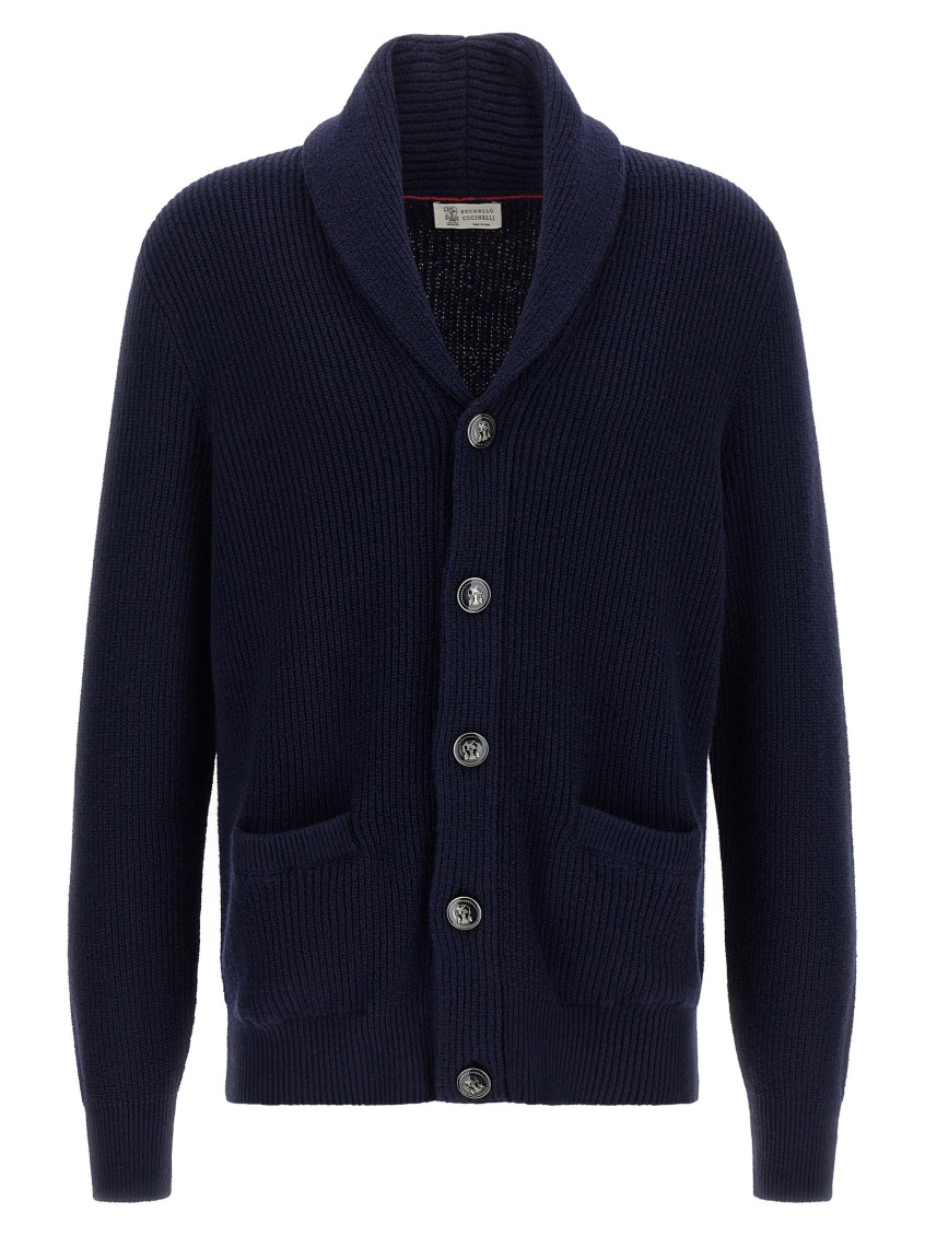 Navy Blue Knitted Cardigan