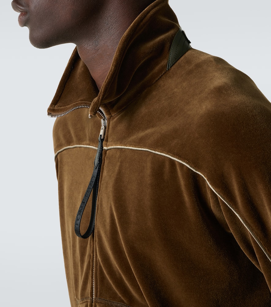 Cotton-blend velvet track jacket
