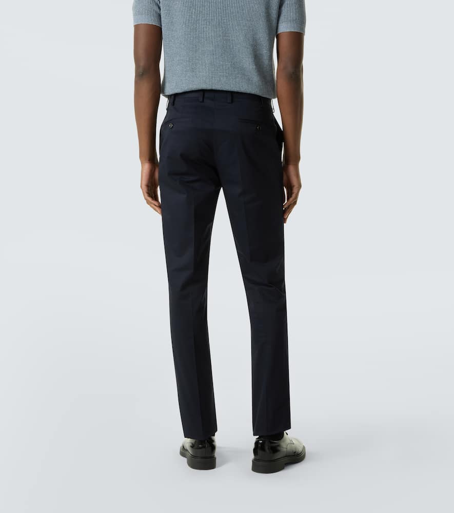 Mid-rise cotton slim pants