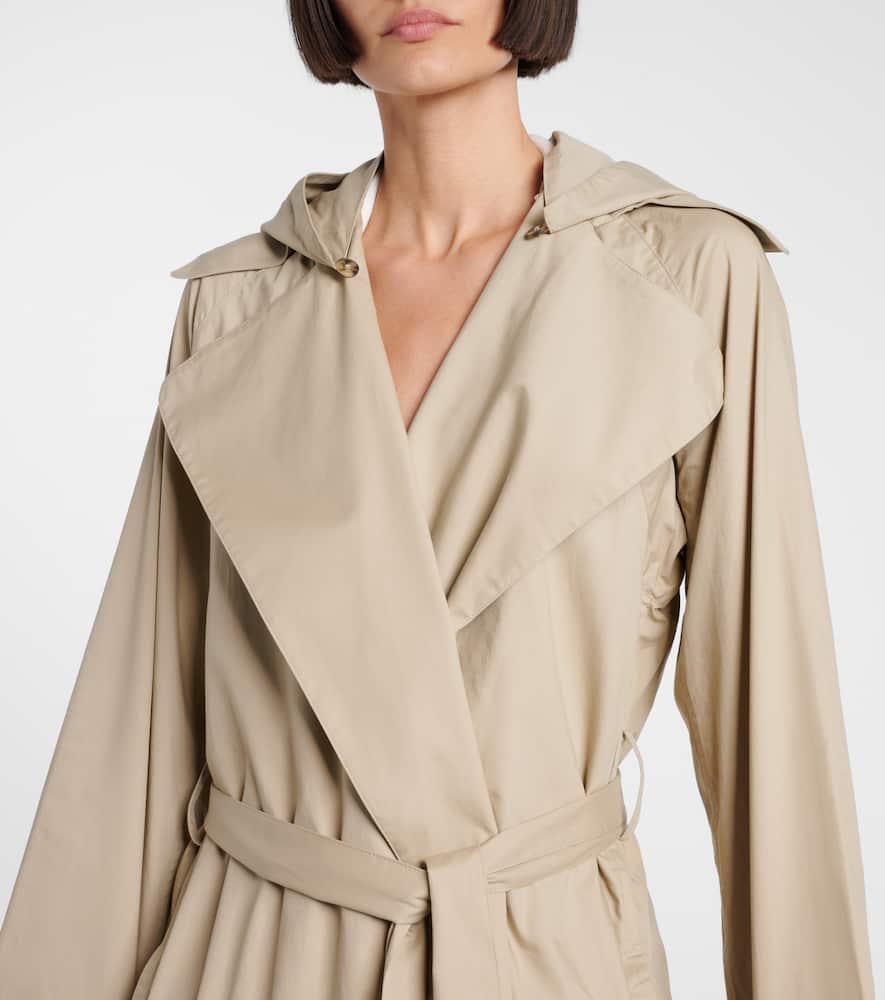Cotton gabardine trench coat