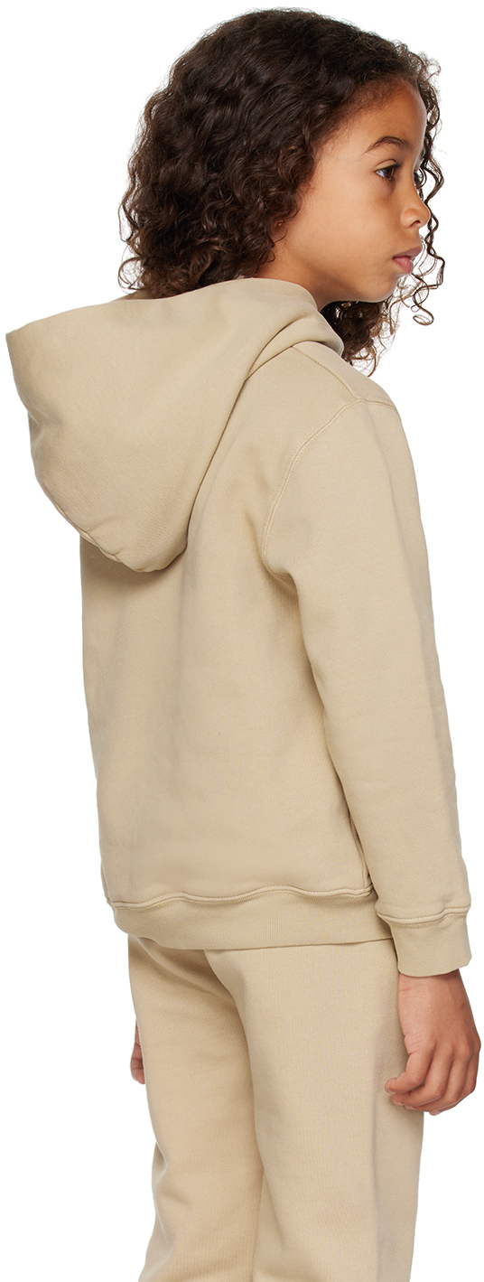 Kids Beige Print Hoodie