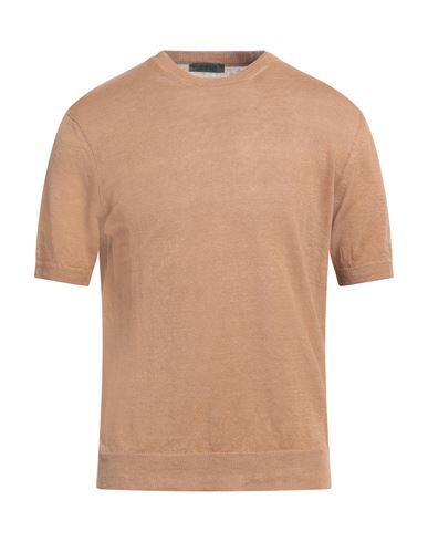 Man Sweater Camel Size 42 Linen
