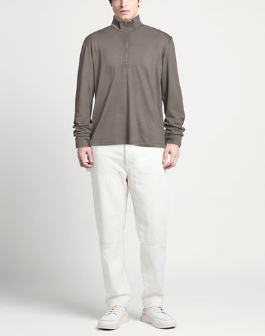 Man Sweatshirt Taupe Size L Virgin Wool