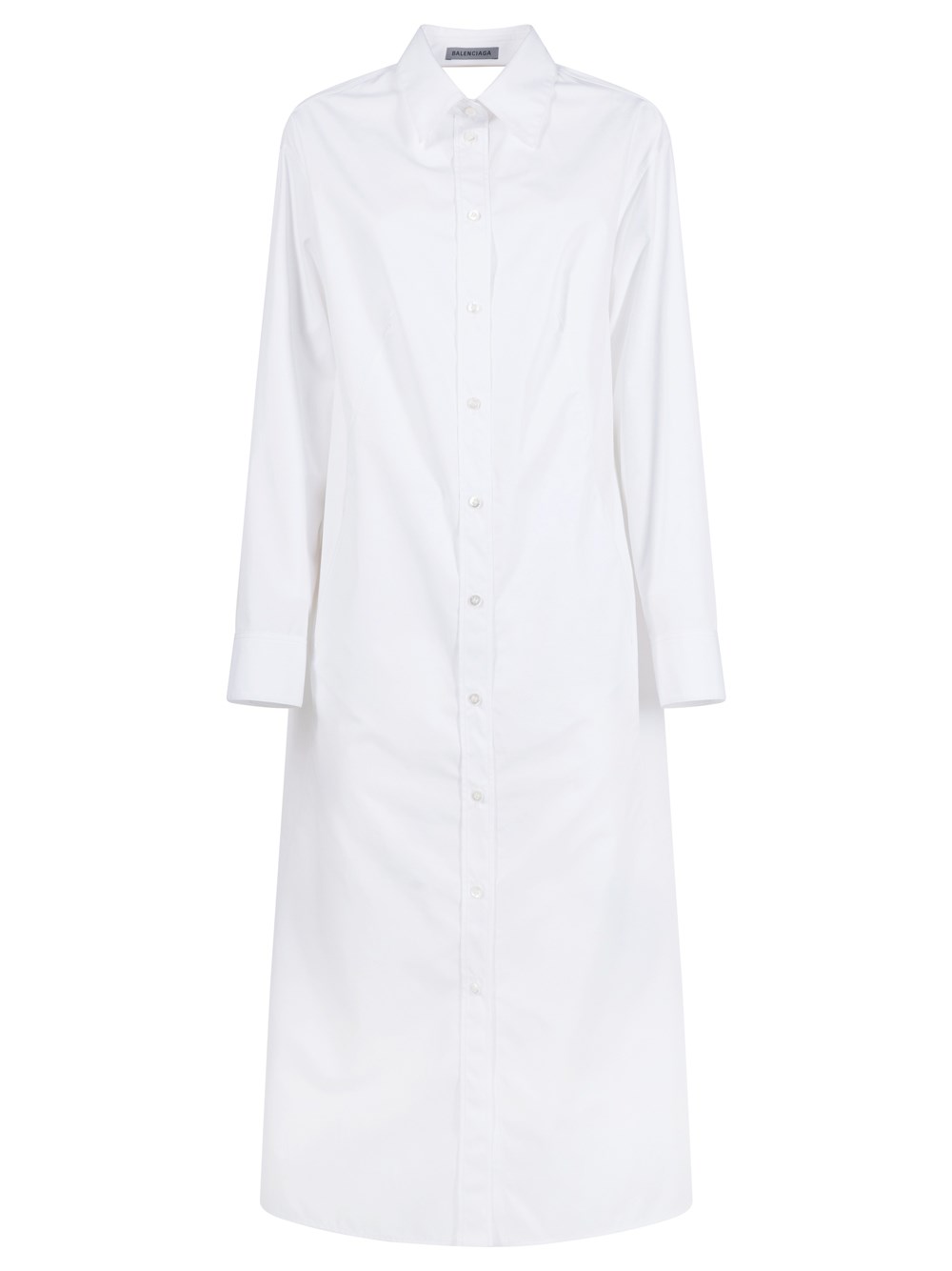Draped Back Cotton Poplin Dress