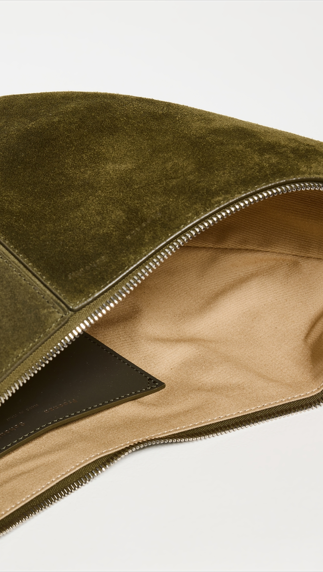 Slide Bag in Soft Suede Olive One Size