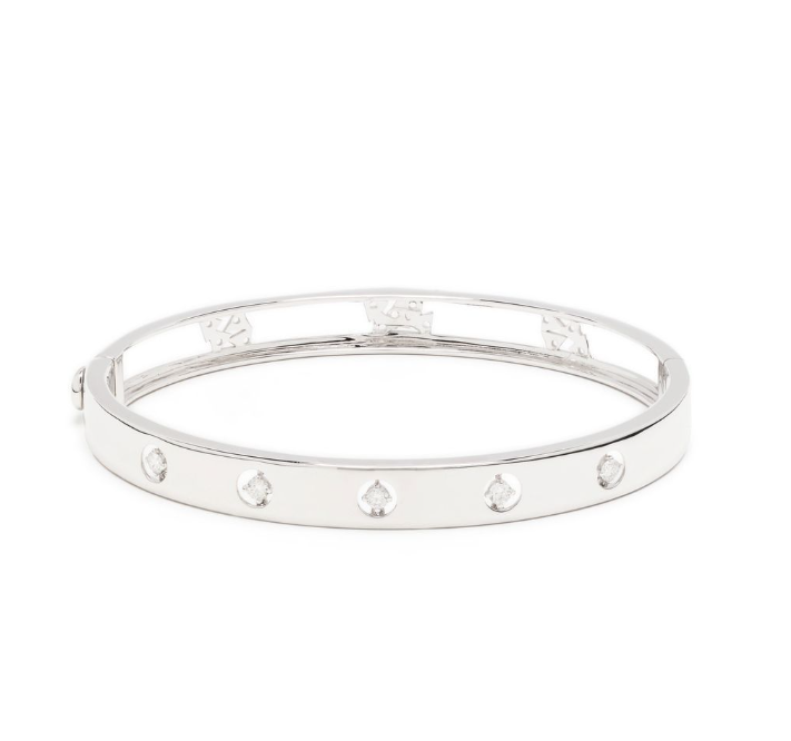 Diamond Bangle Bracelet — White