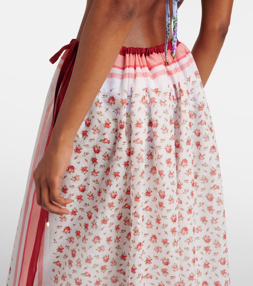 Floral cotton beach cover-up